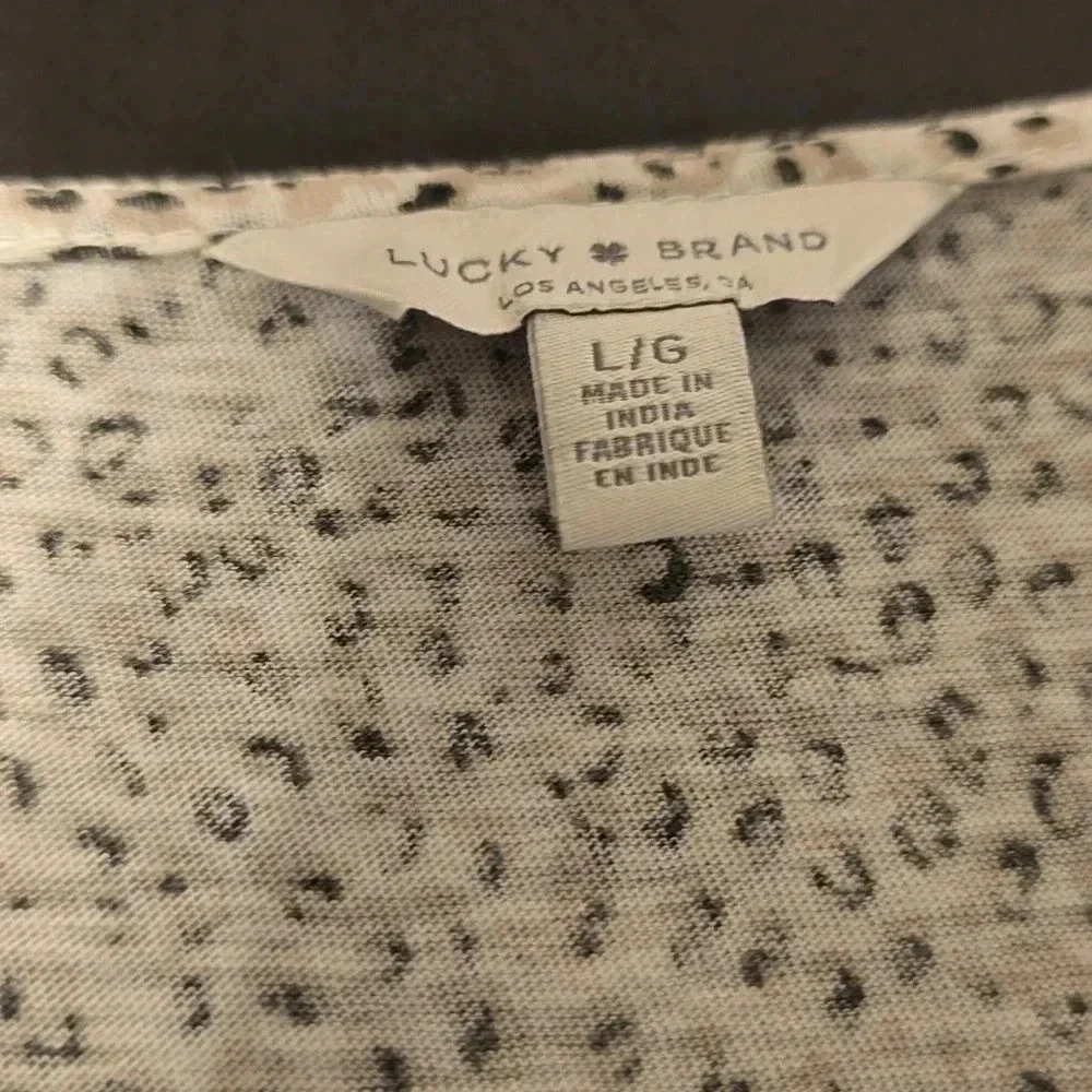Lucky Brand | Top | White & Black | Gathered waist | Size L - Picture 2 of 4